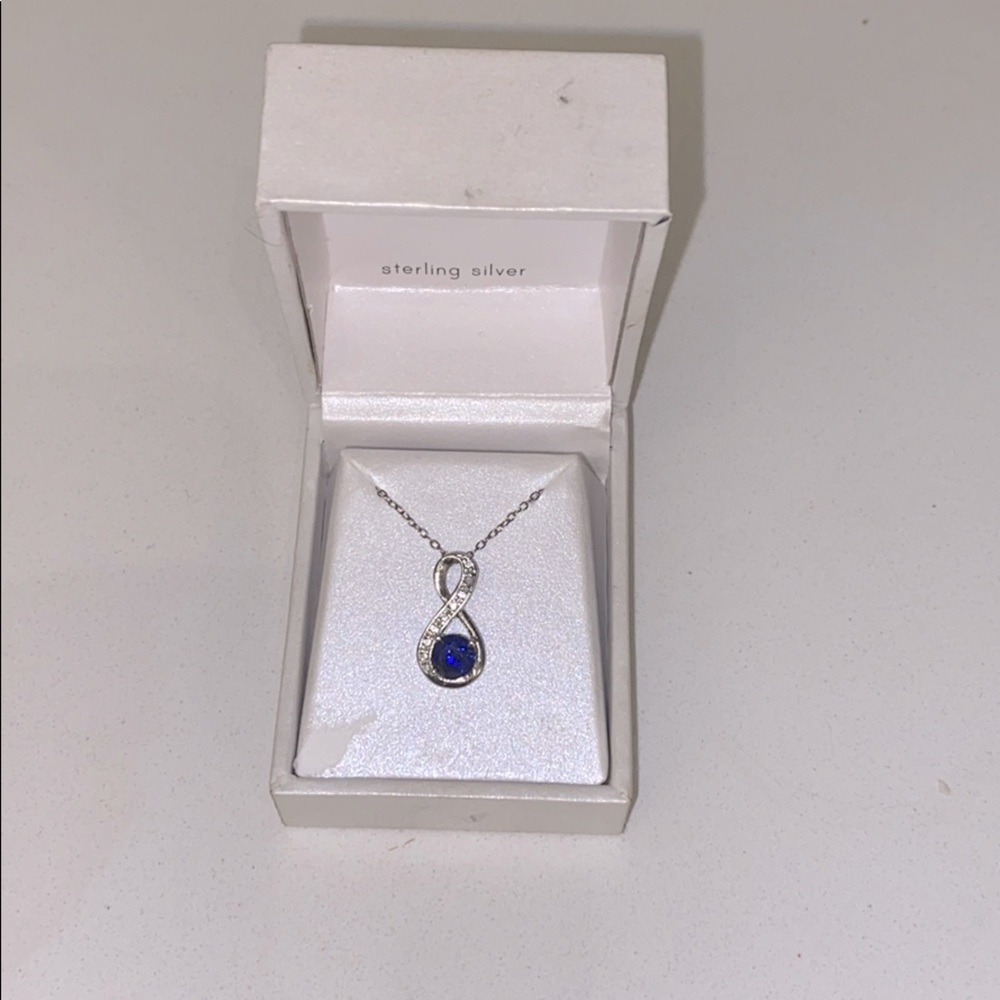 NWT Sterling silver sapphire necklace